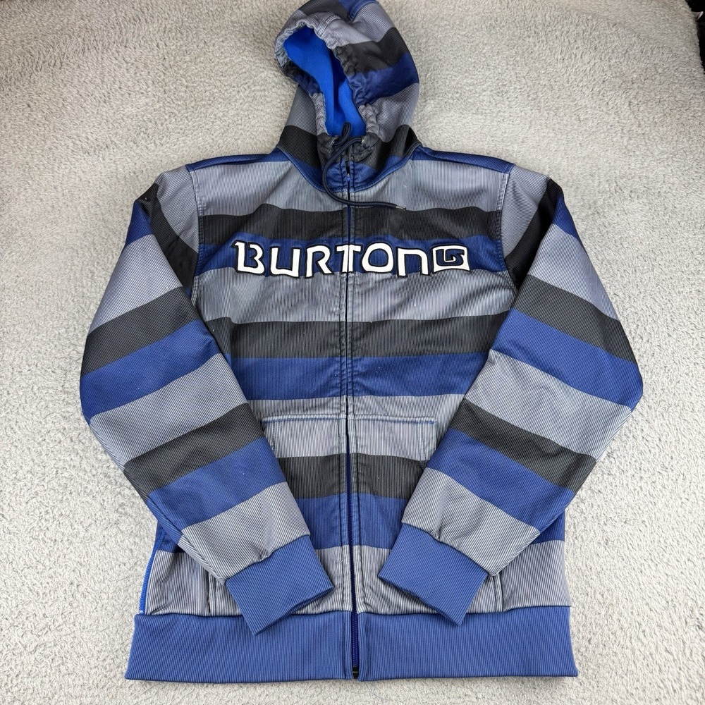Burton Dryride Blue Striped Adult Medium Zip Up‎ Jacket Skateboard Snowboard